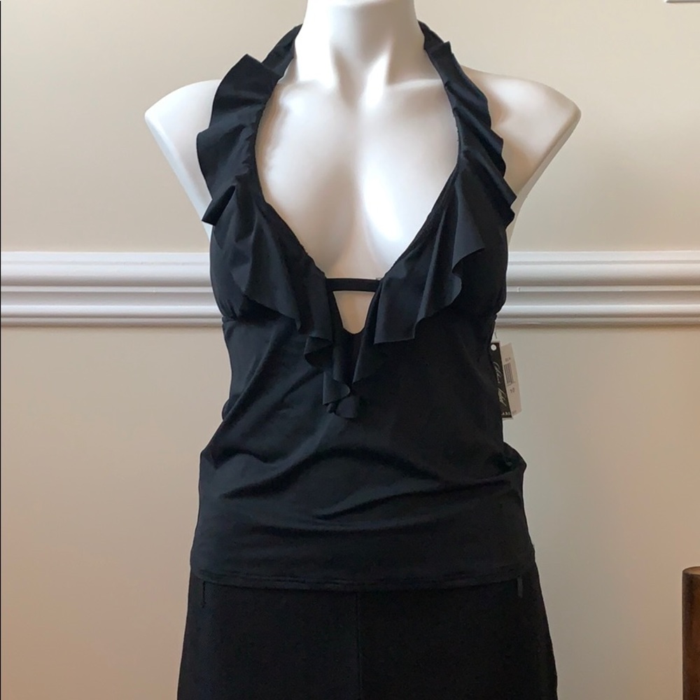 SILVER LABEL by A.B.S BLACK HALTER TOP